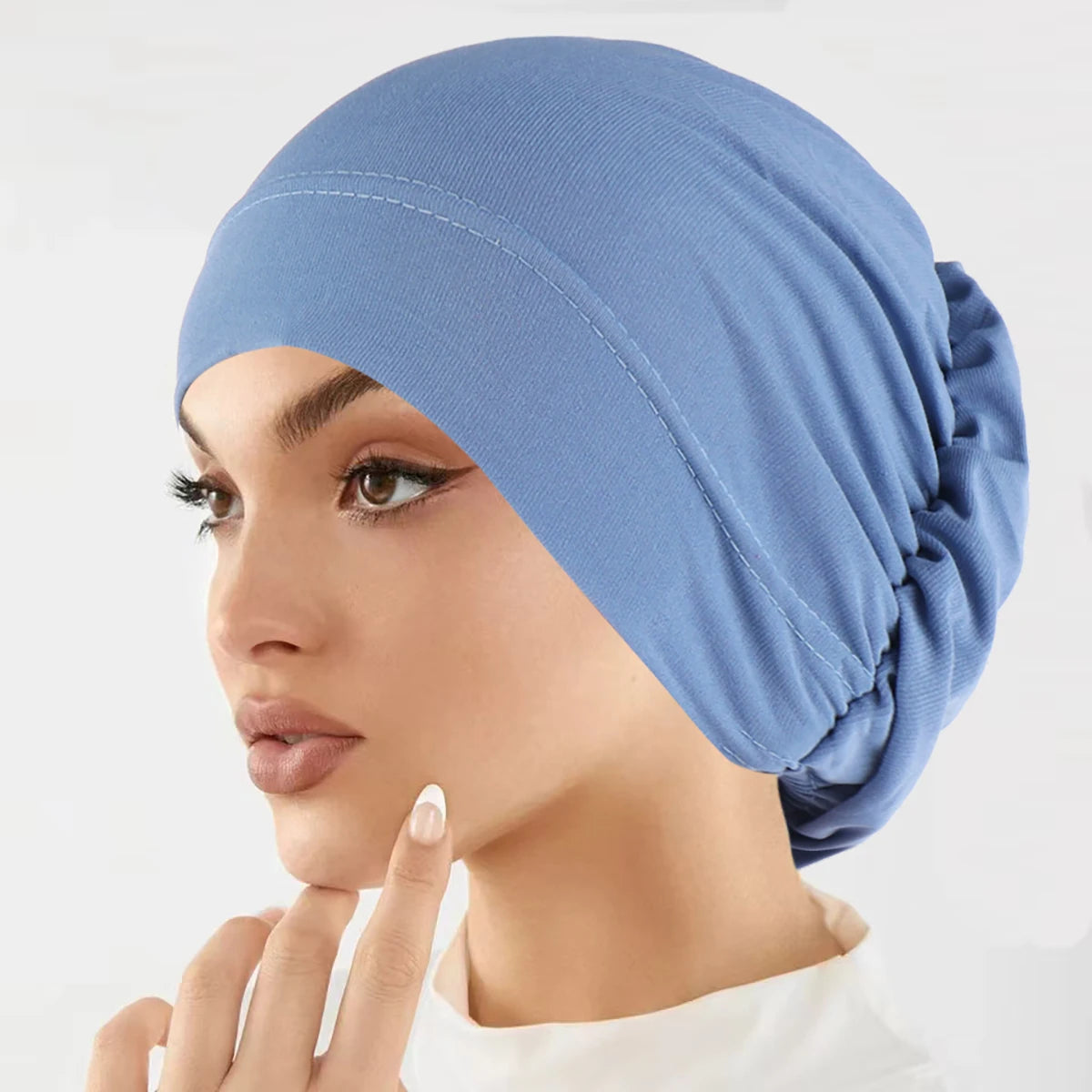 Soft Stretch Solid Color Turban Hat for Women and Girls