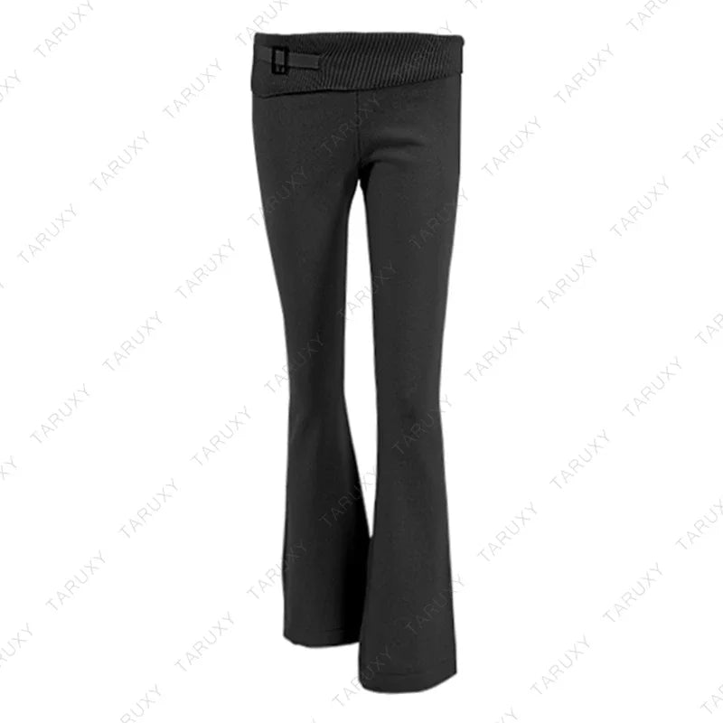 TARUXY Women Zipper Hoodie Set with Flare Pants for Casual Wear