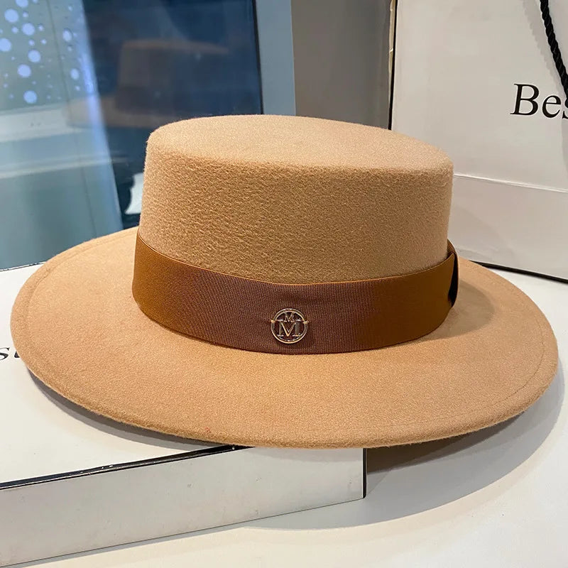 Elegant Women's Fedora Hat with Ribbon for Spring and Autumn