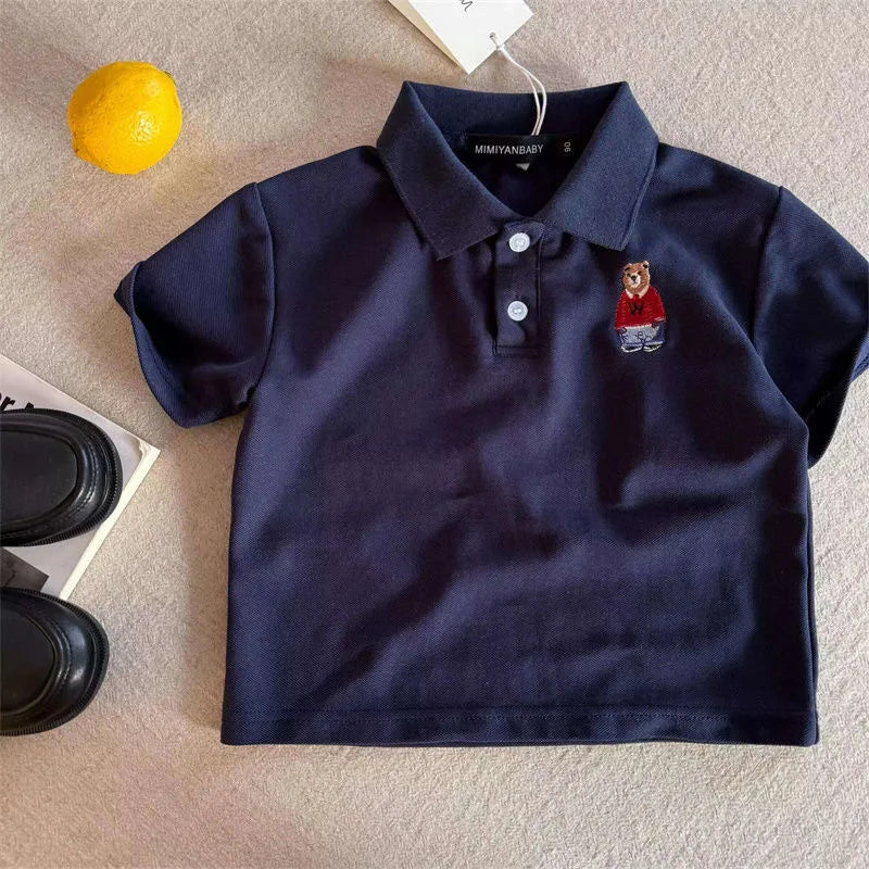 Toddler Boys Cartoon Polo T-shirt in Cotton for Summer