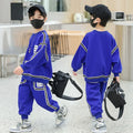 Boys Casual Sports Suit Set in Blue Black for Ages 5-12