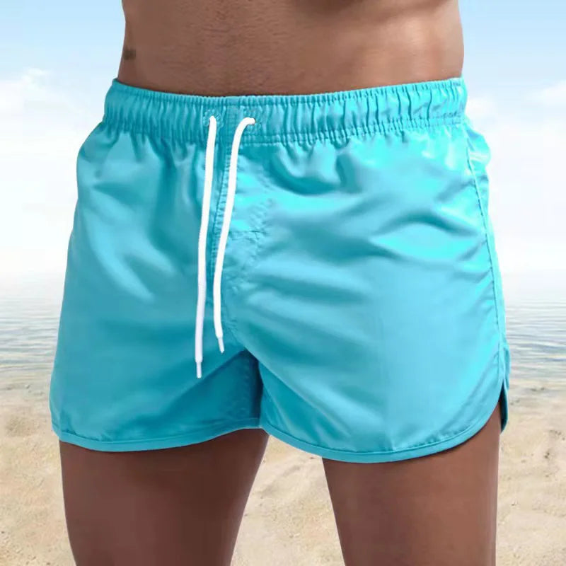 Men's Polyester Swim Shorts for Summer Beach Wear