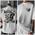 Men's American Street Style Printed T-shirt - Round Neck Summer Short Sleeved Shirt,