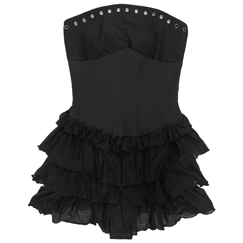 Elegant Strapless Mini Dress for Women with Ruffles