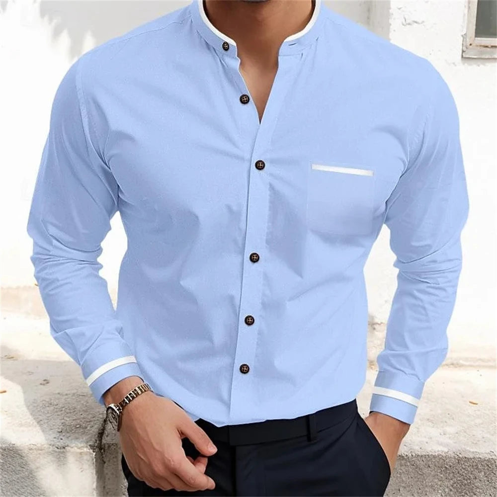 Men's Casual Long Sleeve Shirts in Solid Colors for Everyday Wear