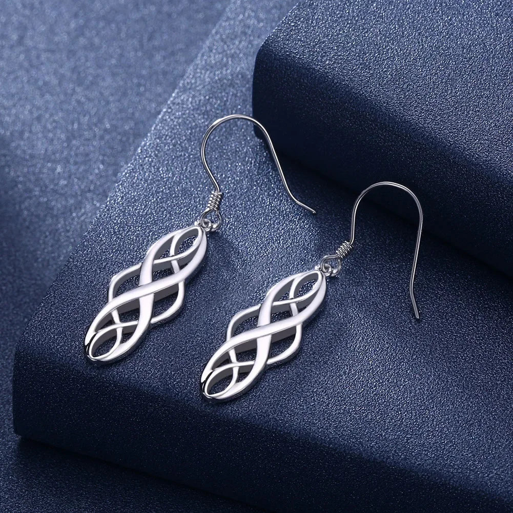 Elegant 925 Sterling Silver Drop Earrings for Women