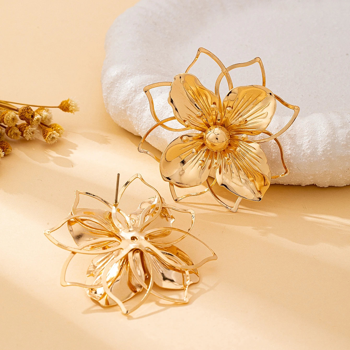 Cute Romantic Metal Stud Earrings for Women