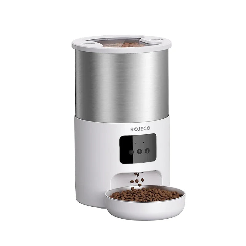 ROJECO 4.5L Smart Pet Feeder with Stainless Steel Design