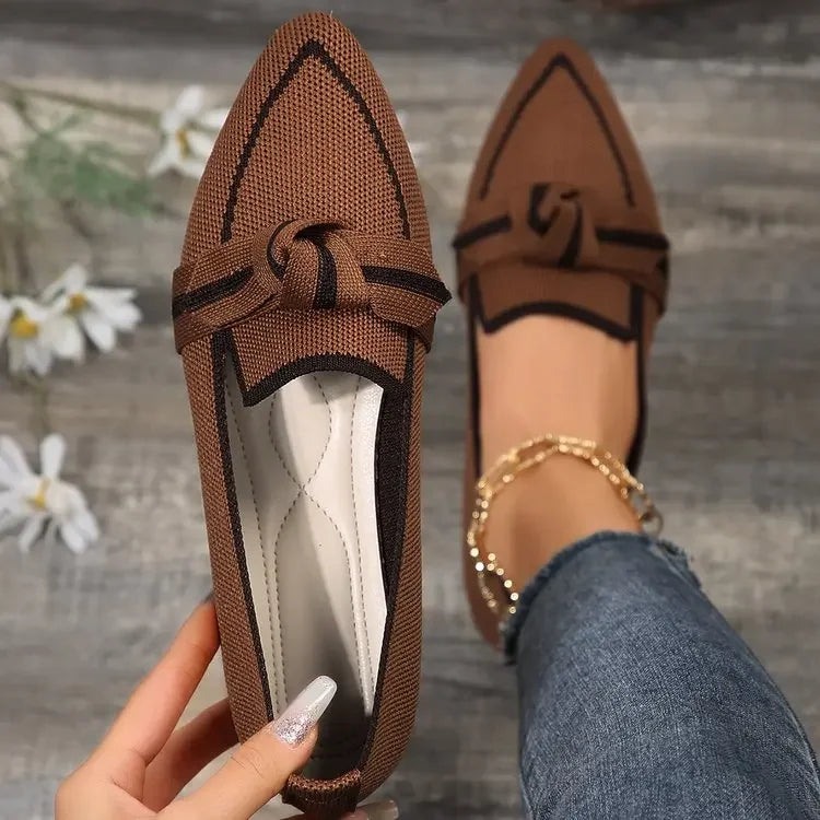 Knitted Slip-On Women Flats for Casual Spring and Autumn Wear