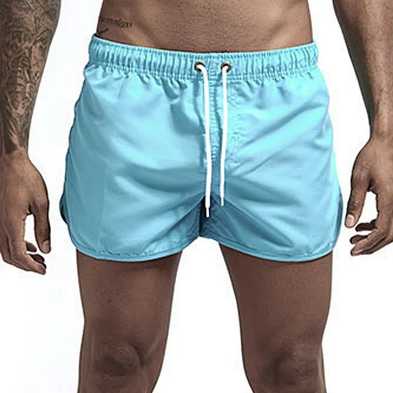 Men's Polyester Swim Trunks for Beach Wear in Solid Colors