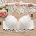 Non-Underwire Sexy Bra for Women in Black and White Lace