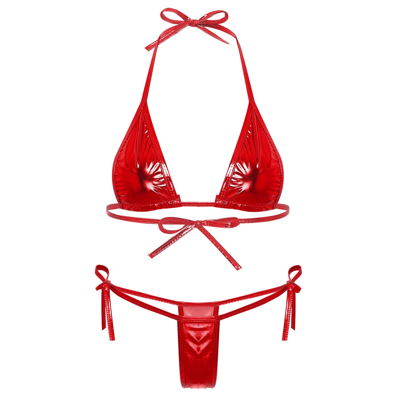 Metallic Shiny Brazilian Micro Bikini Set for Women