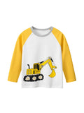 Boys Cartoon Long Sleeve T-Shirt in Color Patchwork