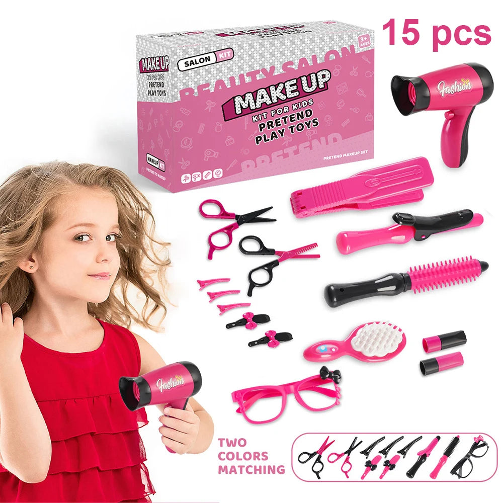 Girls' Play Hairdresser Kit with Accessories and Apron Set