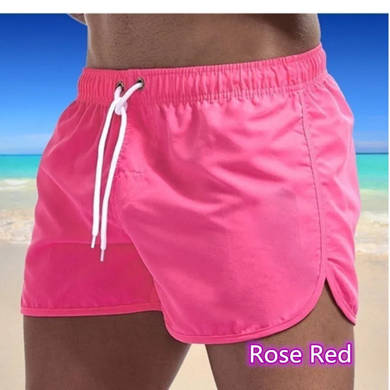 Men's Polyester Swim Shorts for Running and Surfing