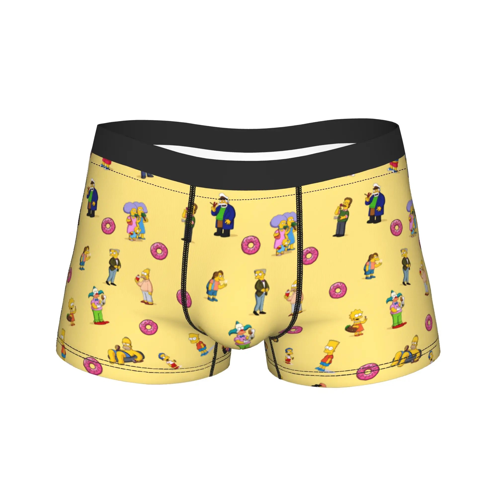 S-Simpsons Family Cartoon Characters Men's Boxer Shorts Plus Size