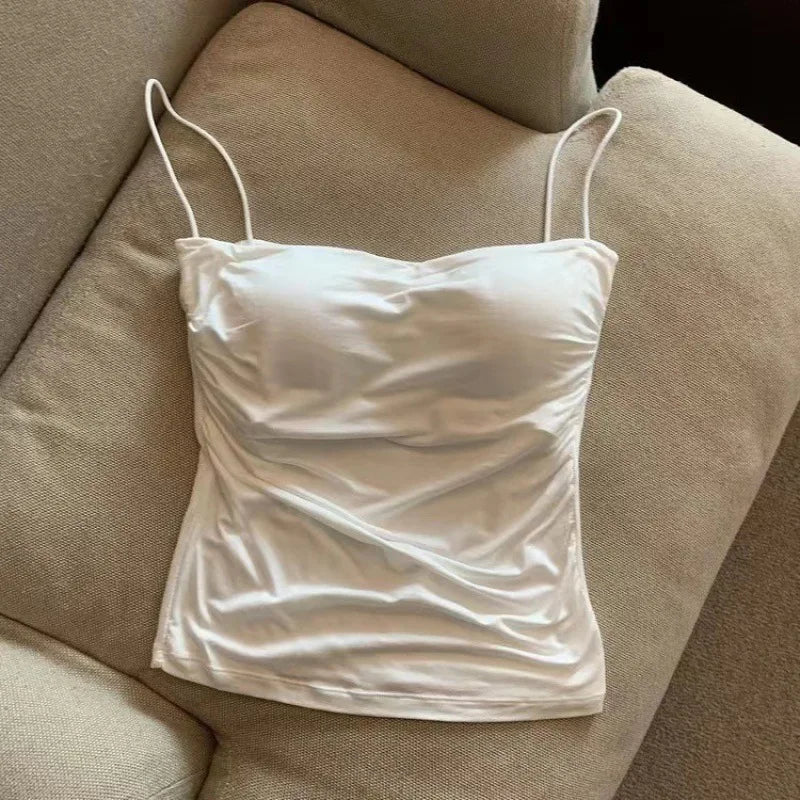 Women's Casual Summer Tank Top with Built-In Bra