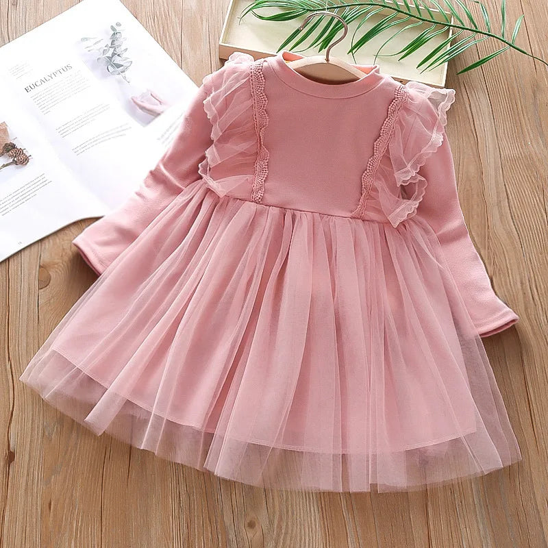 Girls Long Sleeve Tutu Dress for Autumn by YWHUANSEN