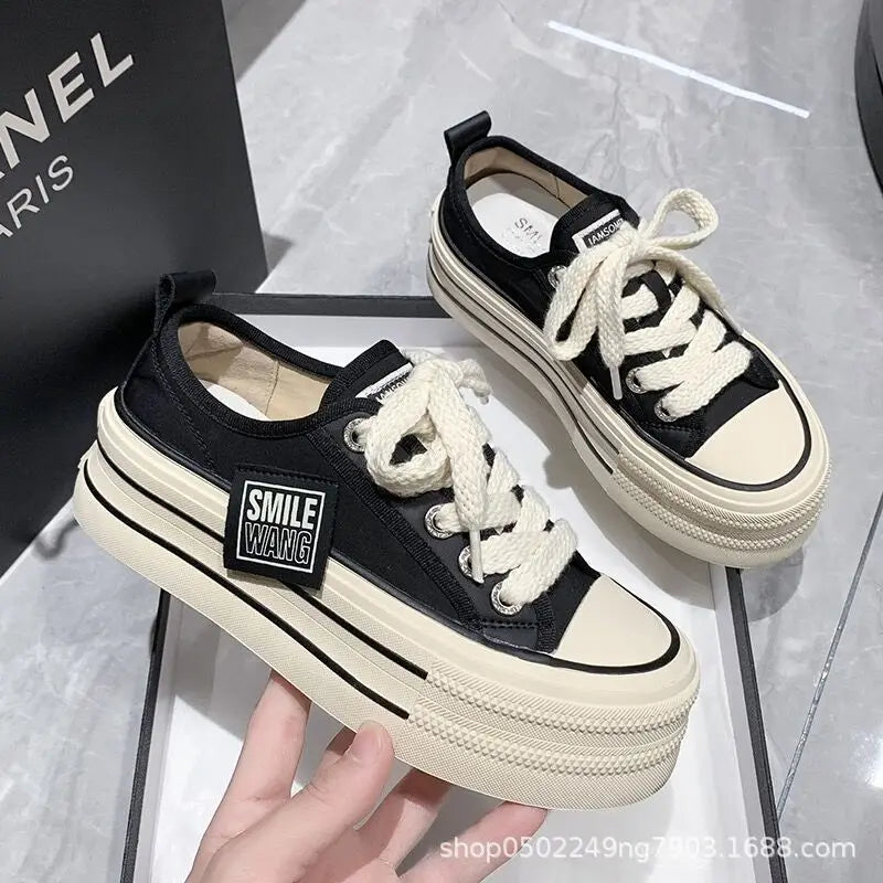 Women's Canvas Platform Sneakers for Summer Casual Wear