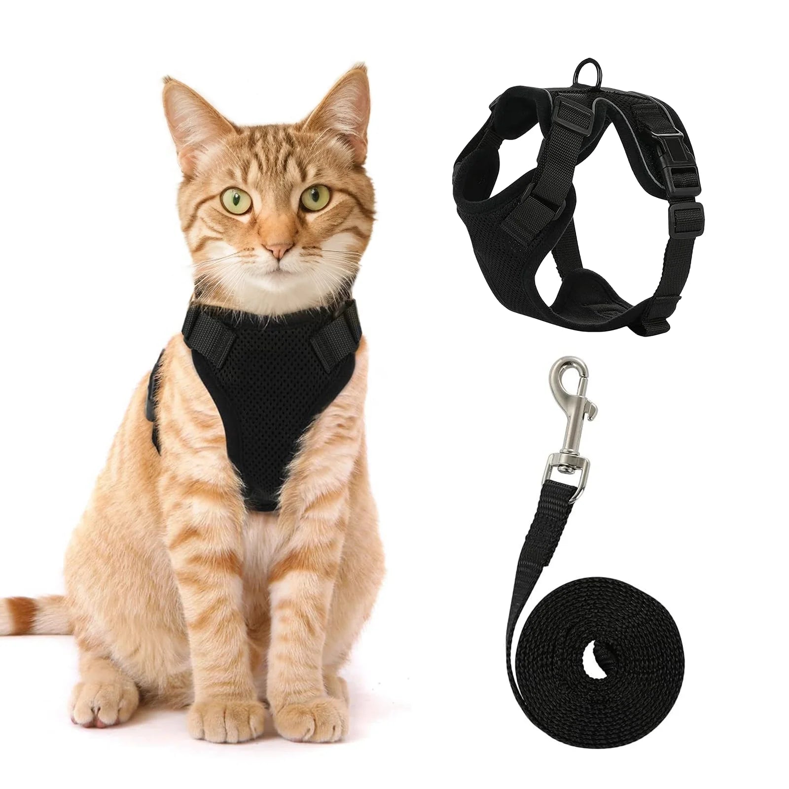 Adjustable Cat Harness and Leash Set for Small Pets