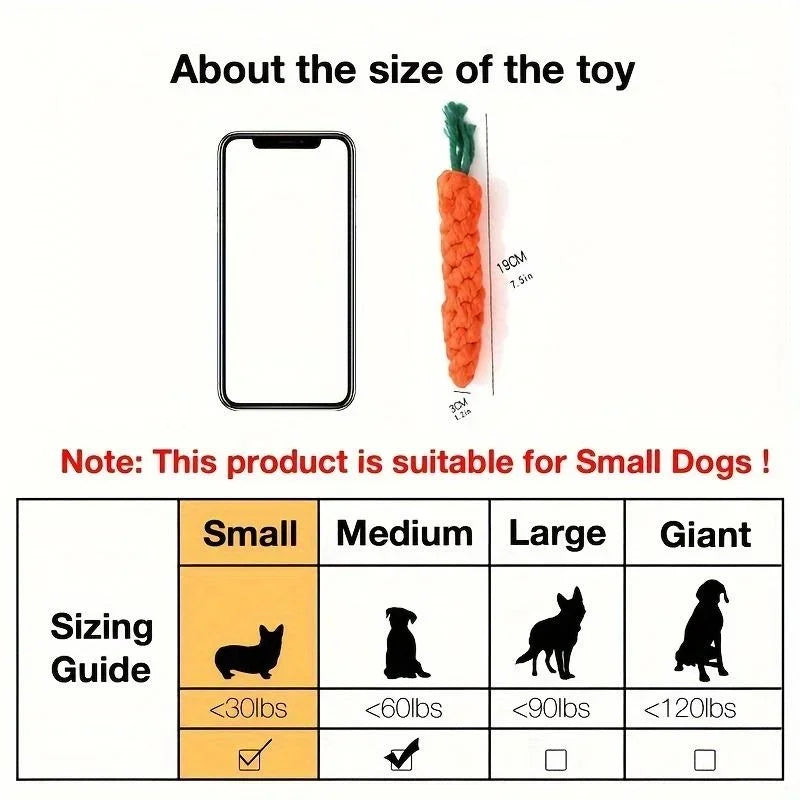 Cotton Rope Weaving Carrot Toy for Dogs
