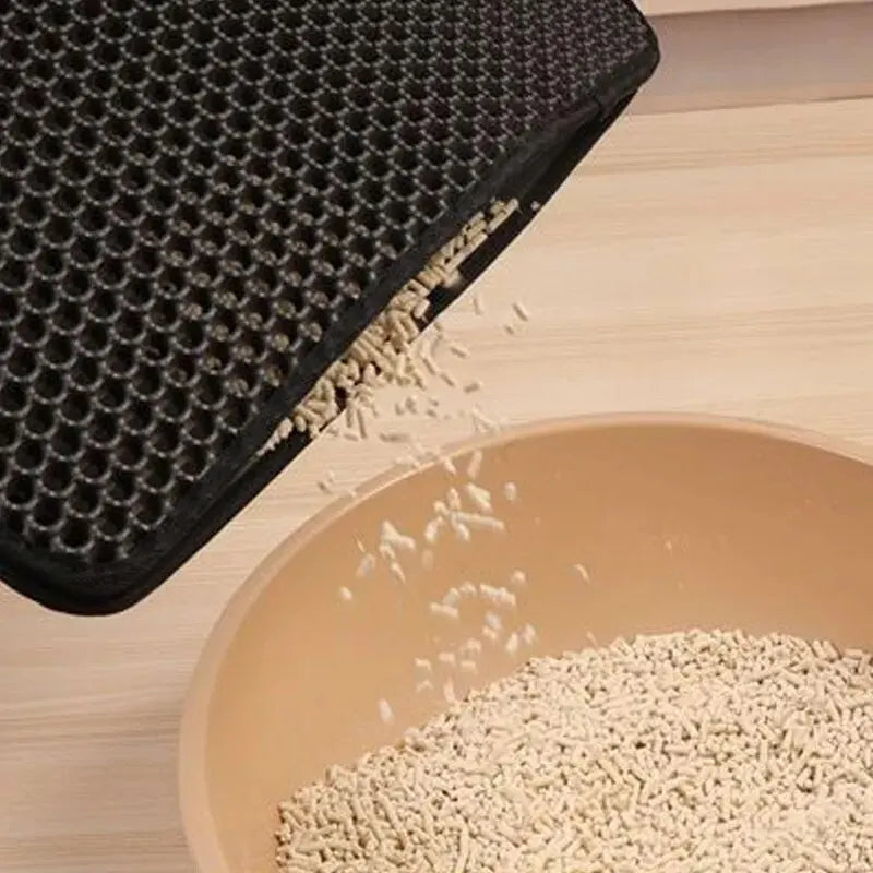 Anti-Tracking Black EVA Pet Litter Mat for Clean Floors