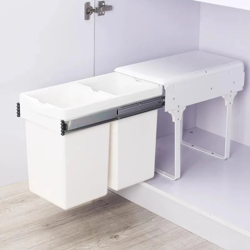 Large Rectangular Kitchen Sink Trash Can for Cabinet Use