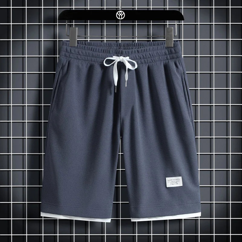 Men's Casual Polyester Shorts for Summer Running and Jogging