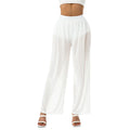 Women High Waist Wide Leg Beach Pants in Polyester