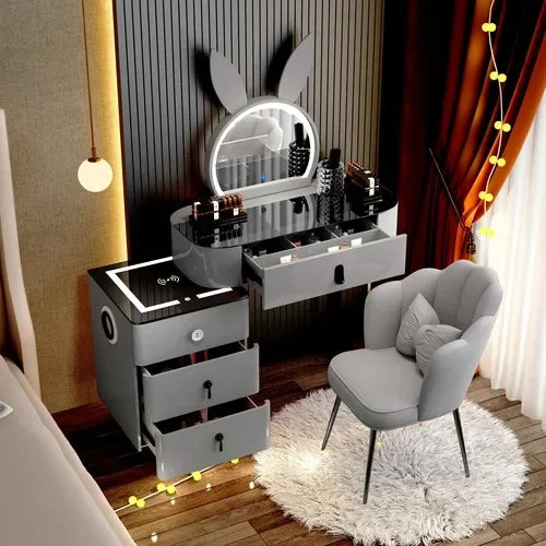 Modern Wooden Makeup Dressing Table for Girls Storage