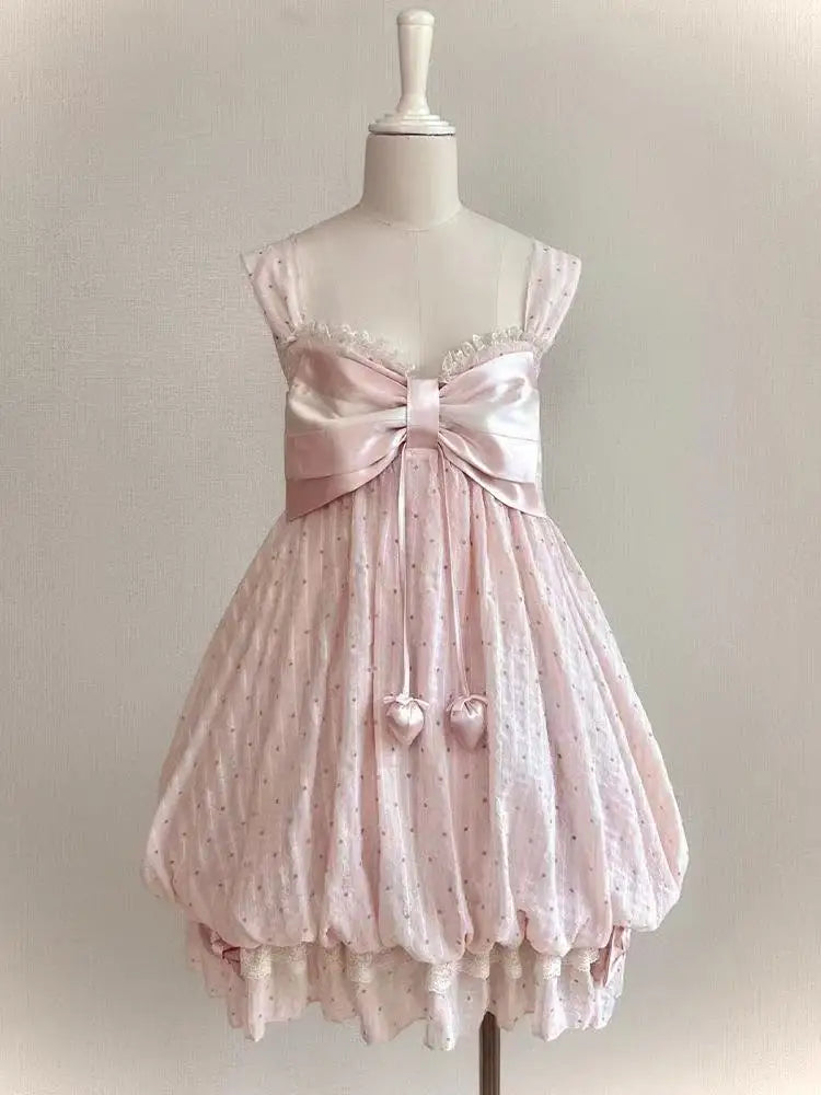 Y2K Vintage Two Piece Dress with Lace Cardigan for Juniors