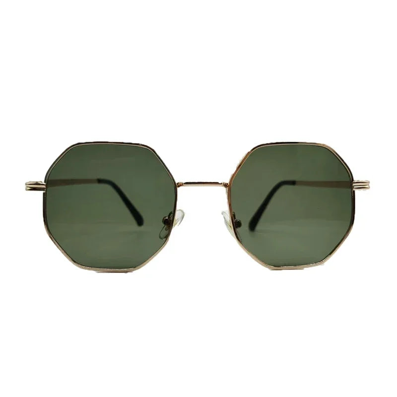 Polygon Metal Sunglasses for Women with UV400 Protection