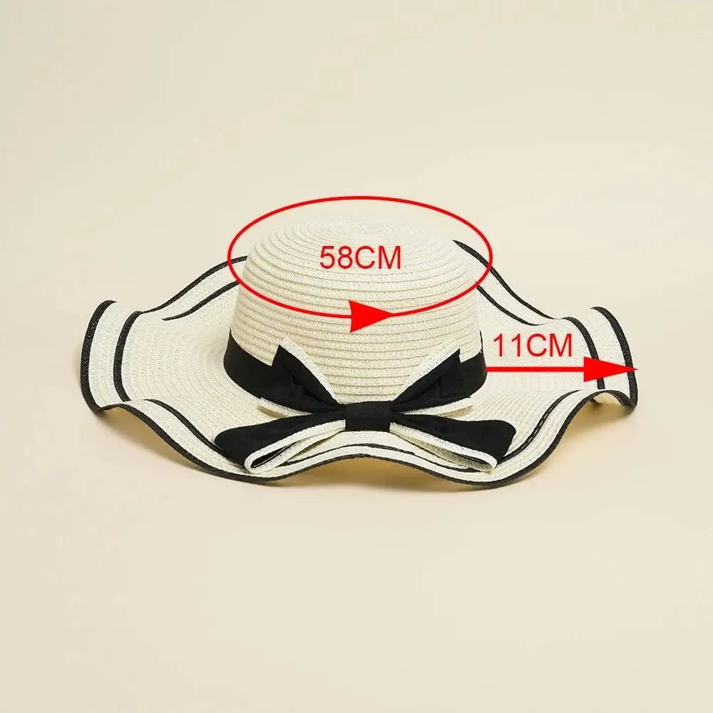 Women’s Casual Straw Sun Hat with Bowknot for Summer
