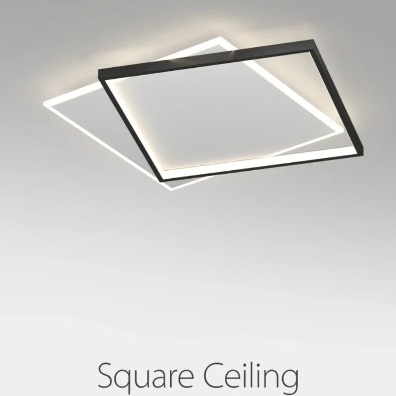 Modern Minimalist Square Ceiling Light in Black