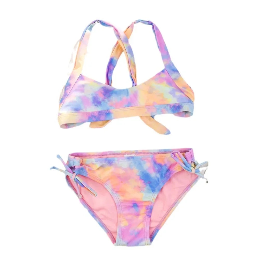 Girls Two Piece Bikini Swimsuit Set for Ages 6-14