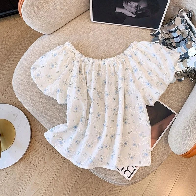 Cute Floral Blouse for Girls Summer Casual Wear