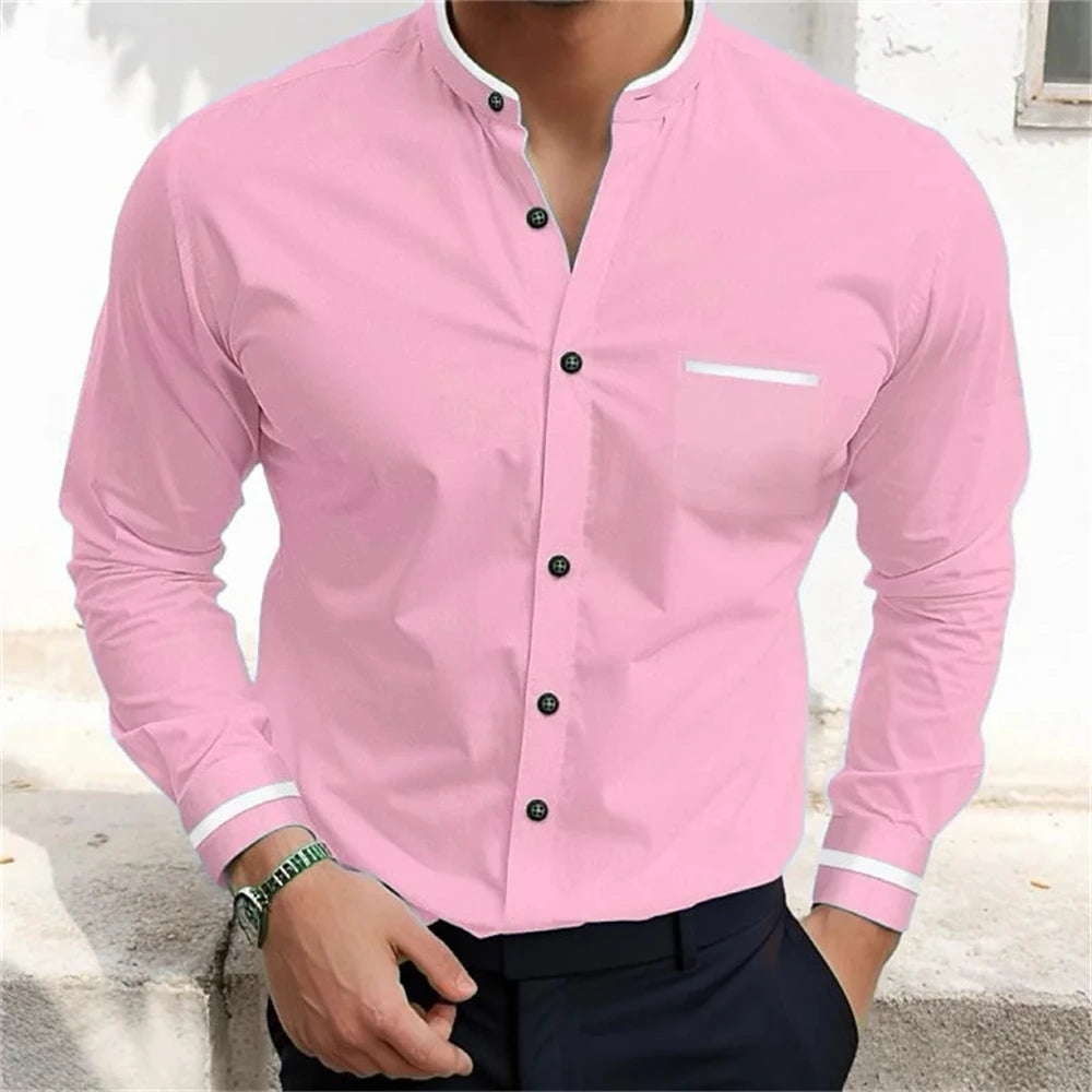 Men's Casual Long Sleeve Shirts in Solid Colors for Everyday Wear