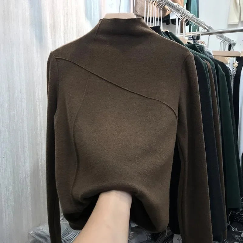 Women's Long-sleeved Casual Velvet T-shirt by yunyiwa