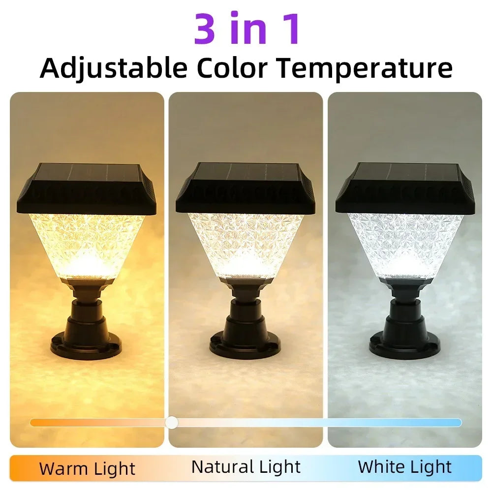 Black Solar Garden Lights with Remote Control for Outdoor Use