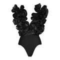 Ruffle Print Bikini Bodysuit Swimwear for Women