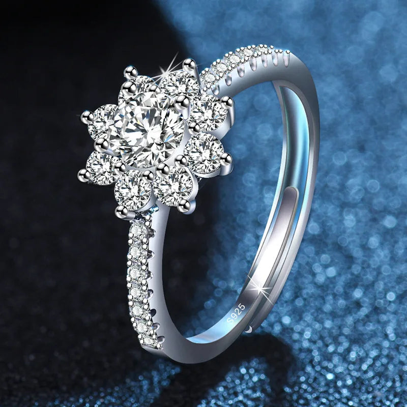 925 Sterling Silver Classic Zircon Ring for Women
