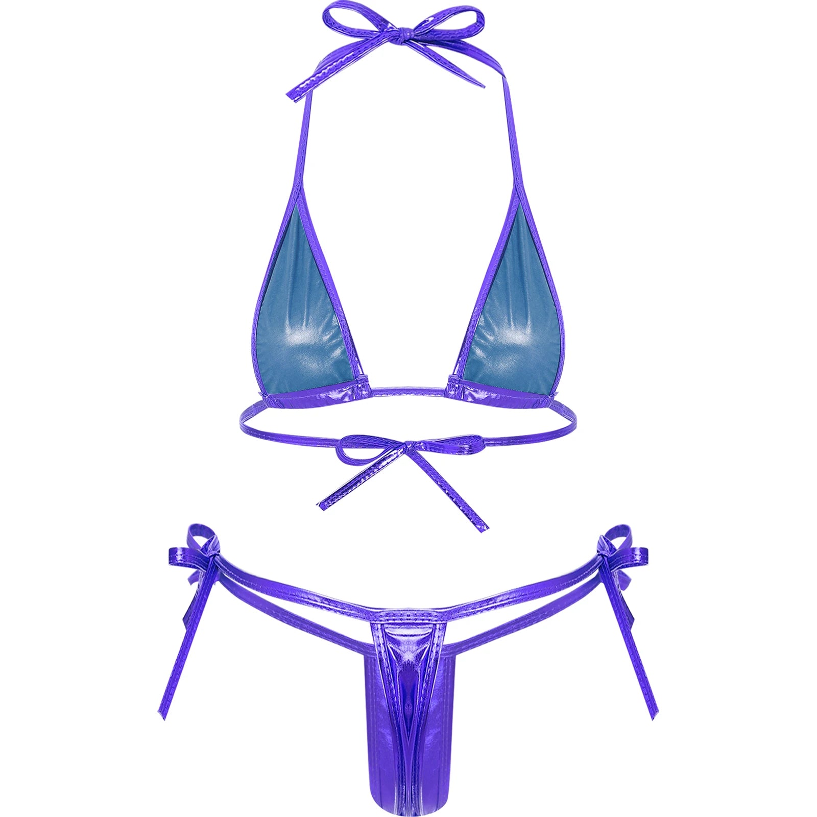 Metallic Shiny Brazilian Micro Bikini Set for Women