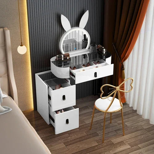 Modern Wooden Makeup Dressing Table for Girls Storage