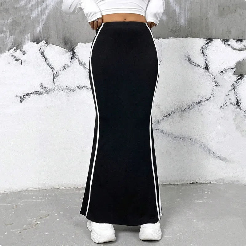 Slim Bodycon Patchwork Skirt for Women - Autumn Winter Style
