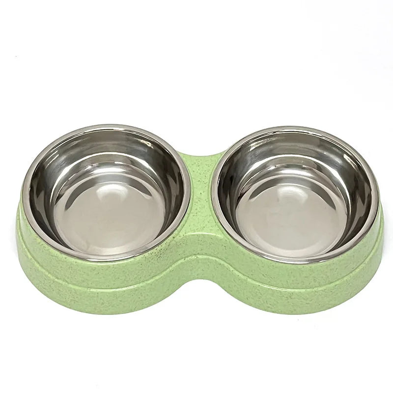 Elevated Double Stainless Steel Pet Bowl for Comfortable Dining