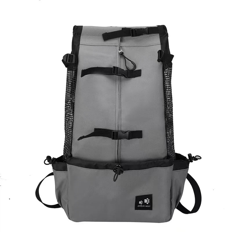 Durable Adjustable Nylon Pet Carrier Backpack for Medium Dogs