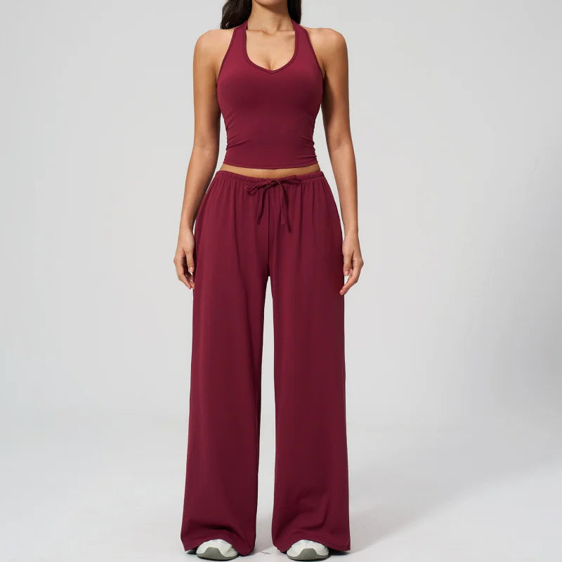 BIANHUI Women's Quick-Dry Yoga Set with Beauty Back Strap