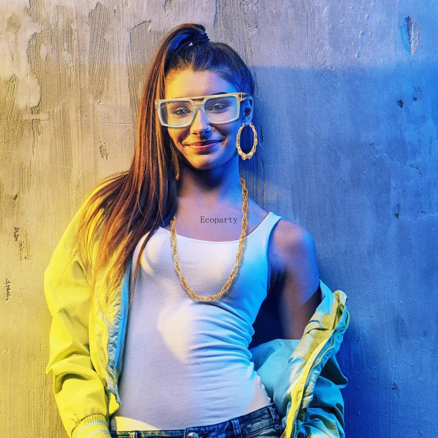 Women's 80s 90s Hip Hop Costume Kit with Accessories
