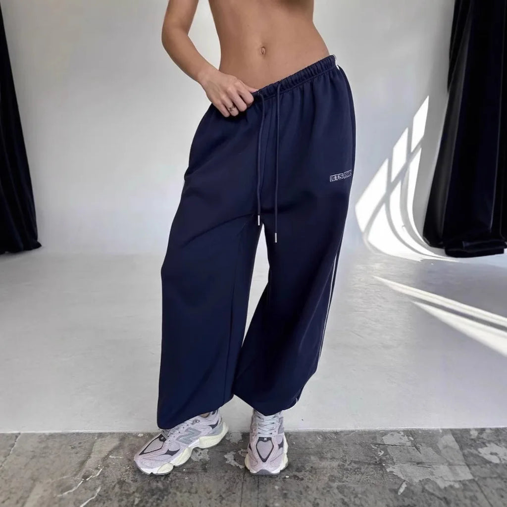 Wide Leg Stripe Trousers for Women by CONGRUN