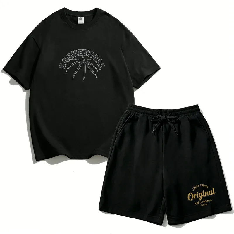 Boys Cotton Basketball Outfit Set for Summer Play